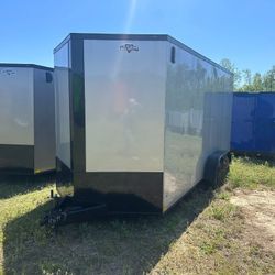 🔥 7x16 Silver Frost Cargo Trailer | Blackout Package | Rent-to-Own Available! 🔥