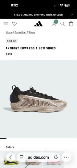 New Adidas Anthony Edwards size 10