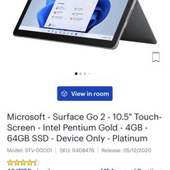 Microsoft - Surface Go 2 - 10.5" TouchScreen - Keyboard And Pen Included