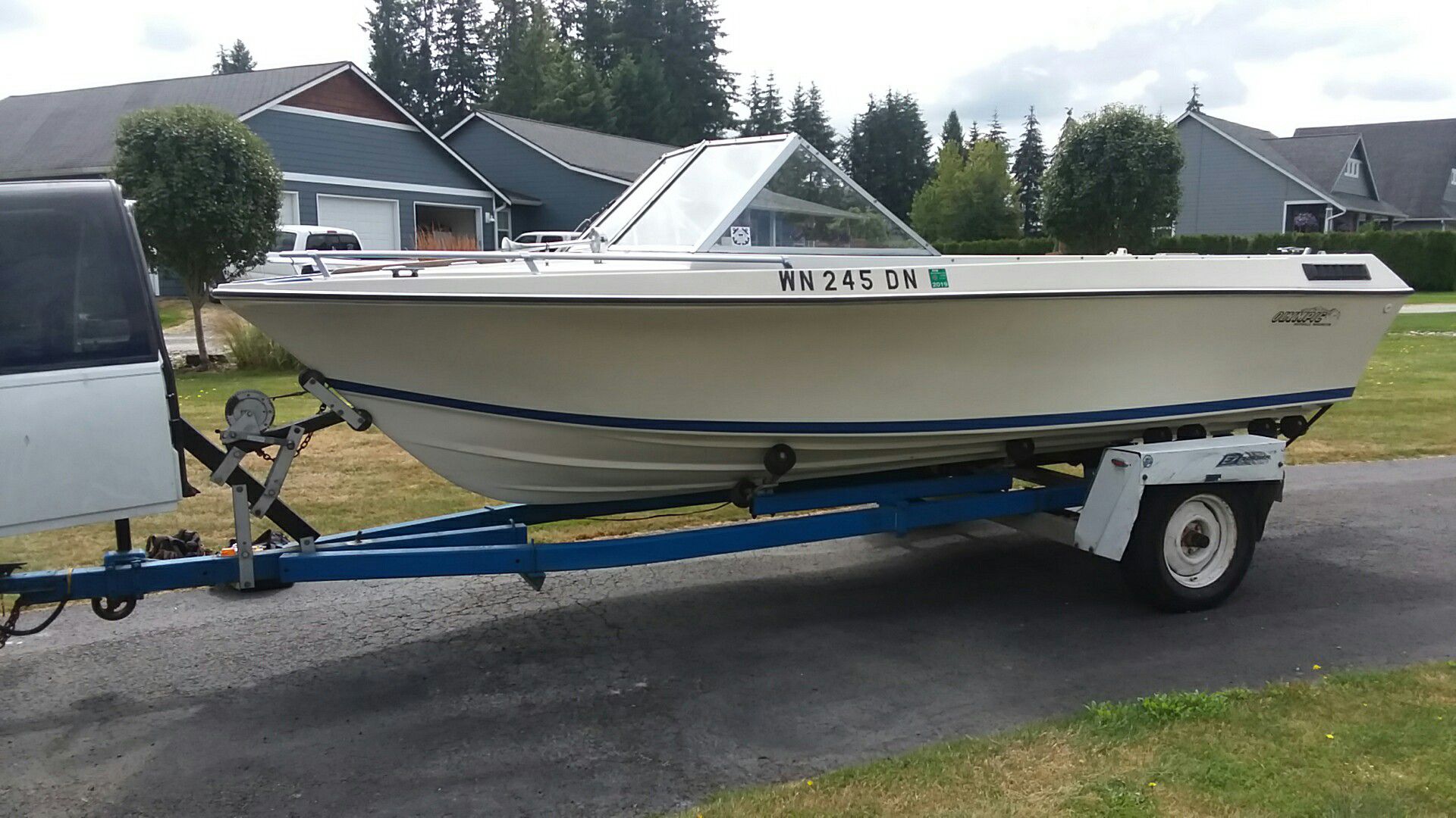 For sale 18' Olympic runabout1979great boat good shape for the age .1978 ez loader trailer new bearings all lights work great condition for the yr.