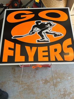 Go Flyers Hockey Yard Sign with Stakes