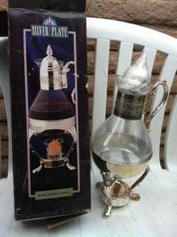 Silver plate glass coffee carafe