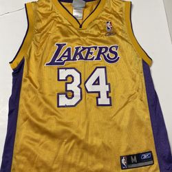Reebok Los Angeles Lakers Shaquille O'Neal #34 NBA Jersey Youth Medium 12-14 VTG