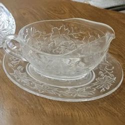 Princess House Fantasia Cream Sugar Bowl Set And Gravy Boat Set 