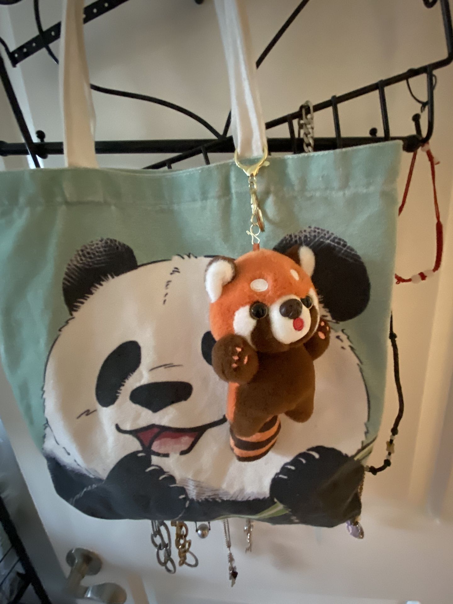 Fabric Tote Bag With Key Chain