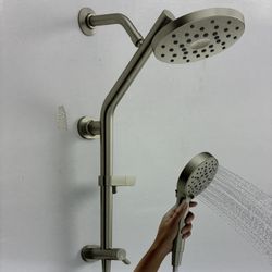 Kohler HydroRail 3-in-1 Multifunction Shower Column Kit in a brushed nickel finish