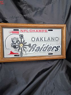 Oakland Raiders NFL Champs License Plate Wall Clock