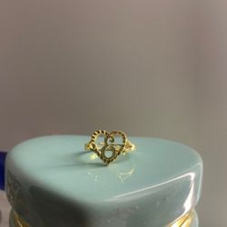 Letter E Heart Ring $8