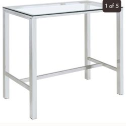 Chrome Glass Table Bar Height Pub Table