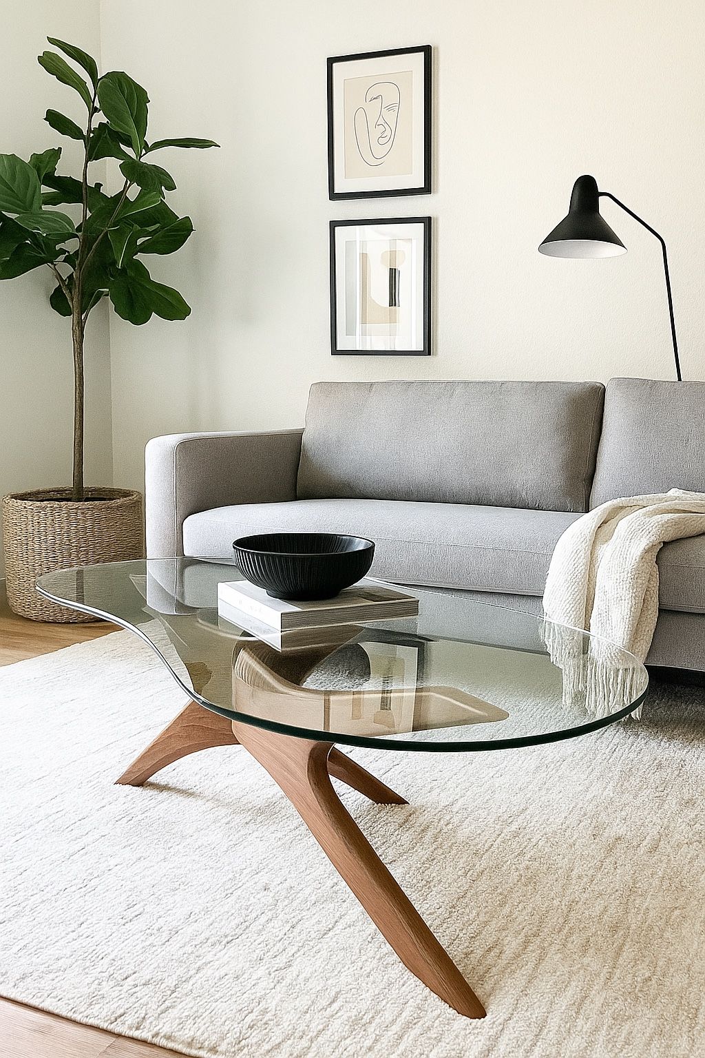 Vintage Mid-Century Modern Glass Coffee Table