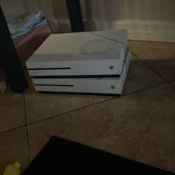 2 Xbox Game Consoles No Power Cord Or Remote