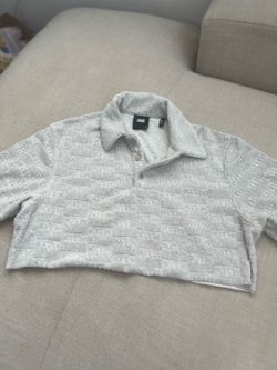 KITH Grey Cropped Polo M