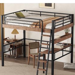 Full Size Loft Bed With Desk