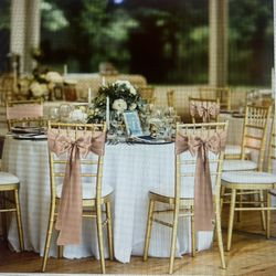 220 Rose Gold Satin Chair Sashes 