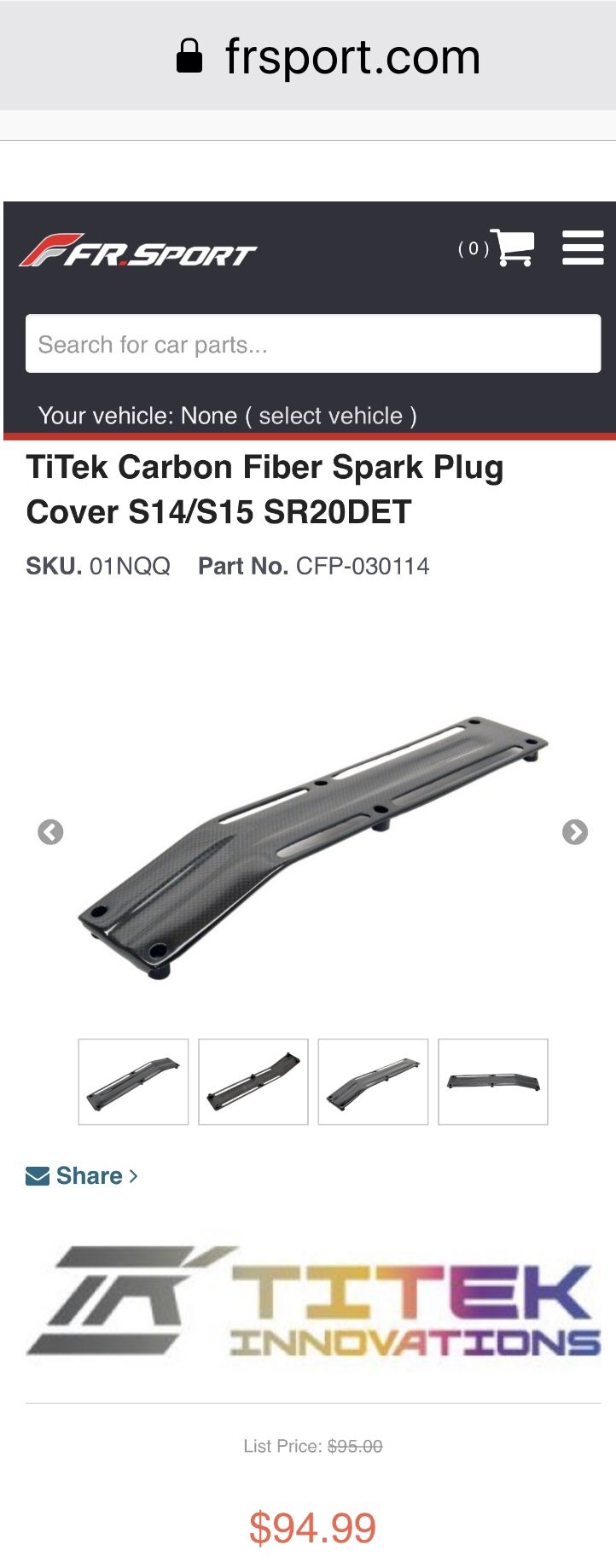 240sx s13, s14, s15. SR20DET notchtop spark plug cover