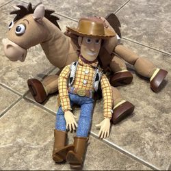 Toy Story TALKING Woody & Bullseye Dolls
