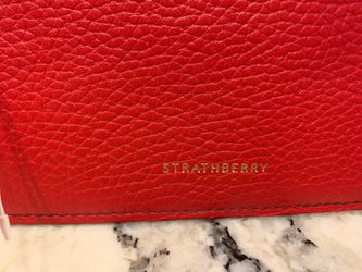New Strathberry Red Leather Wallet Card Holder