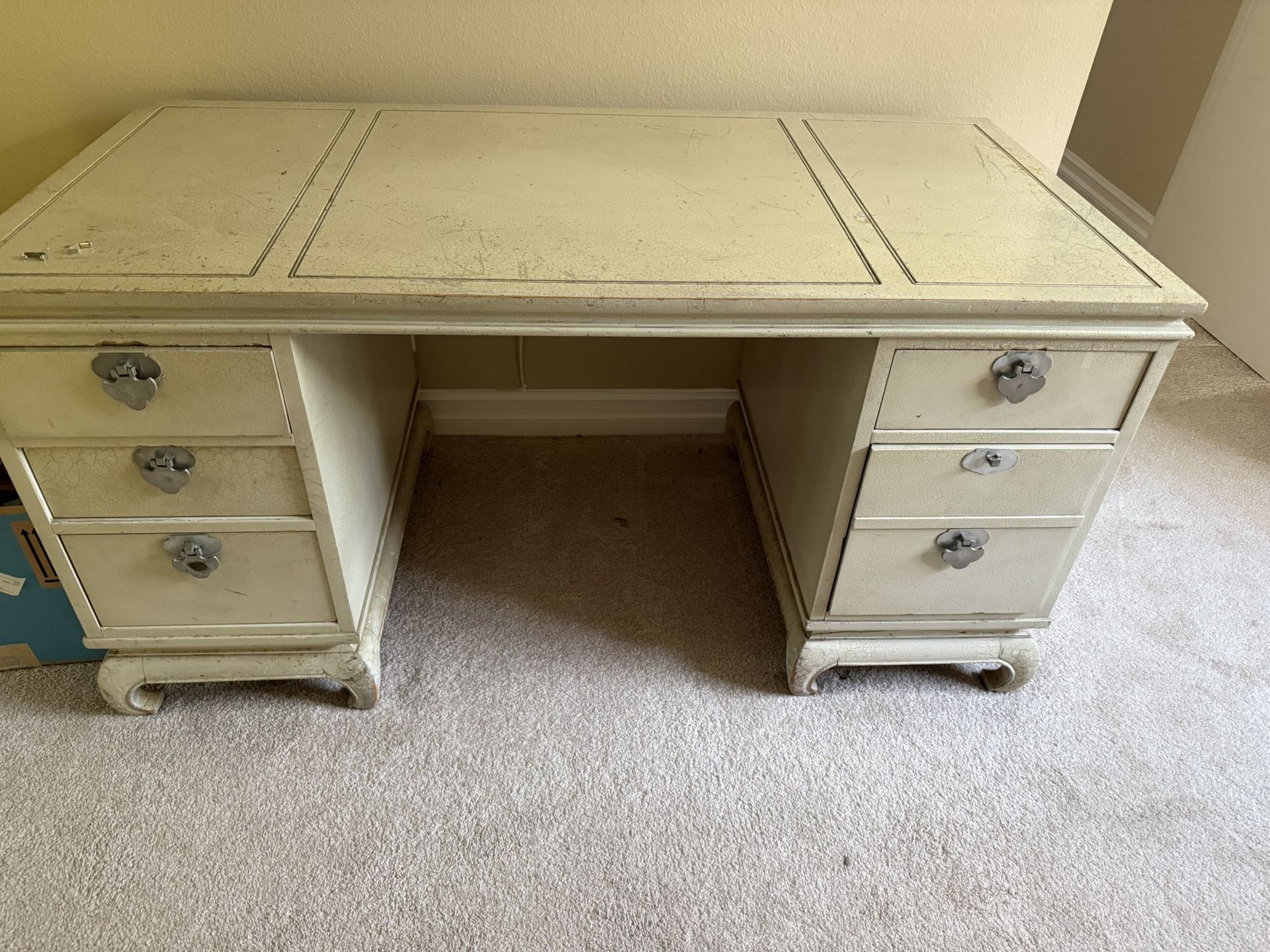 Vintage Off White Lane Desk 