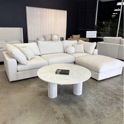 Modern Modular Cloud Sofa Chaise Sectional With Reversible Ottoman — FREE DELIVERY