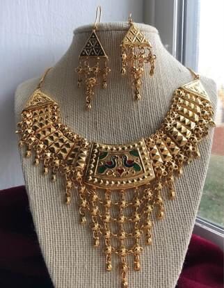 22k Gold Plated Jewelry Set For Light Weight