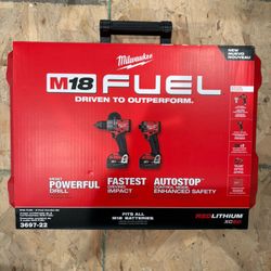 Milwaukee M18 FUEL 18V Lithium-Ion Brushless Cordless Hammer Drill and Impact Driver Combo Kit