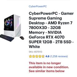 CyberPowerPC - Gamer Supreme Gaming Desktop - AMD Ryzen 7