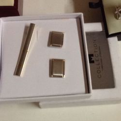 Random new still in the box men's cuff links, tie clips, and pins name brands