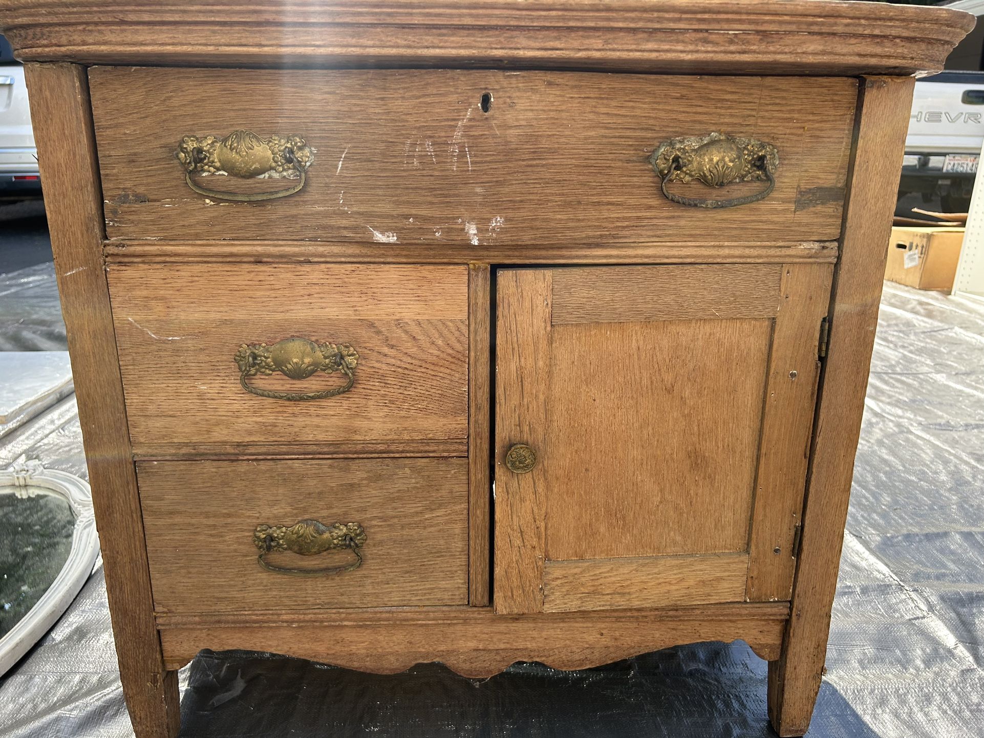 Antique Wash basin base Cabinet Or Dresser