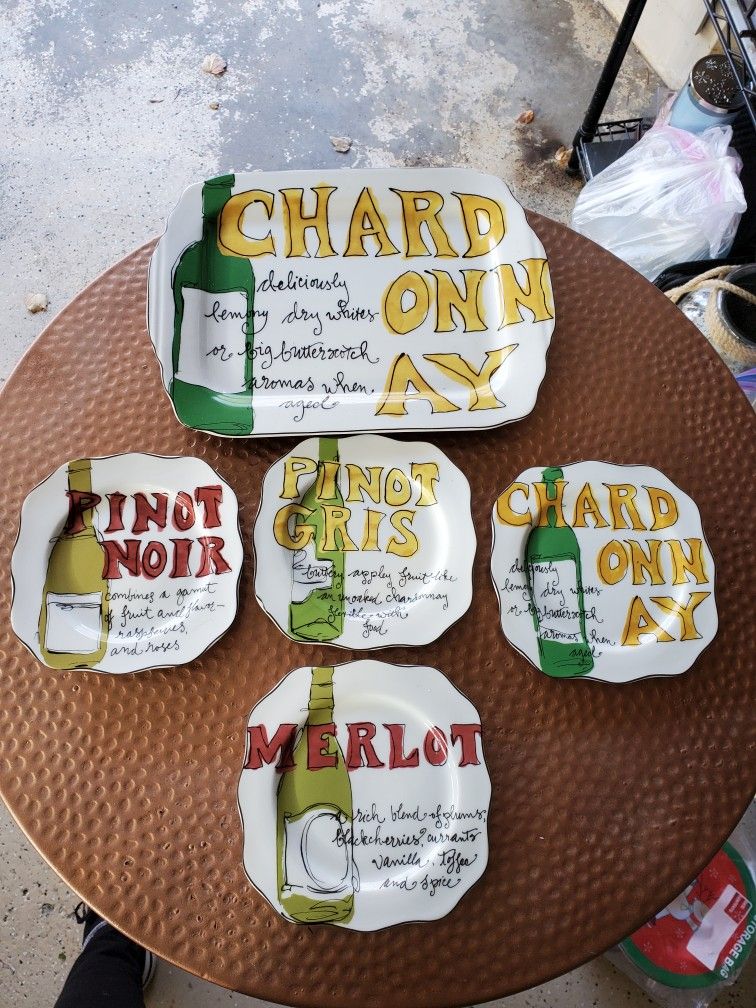 Wine Platter W 4 Appetizer Dishes