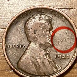 1920 Wheat Cent With Coin Clash Error 