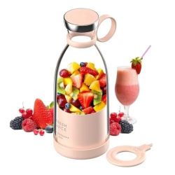 Portable fresh juice Blender, Wireless USB Rechargeable For Smoothies Personal Mixer - Pink