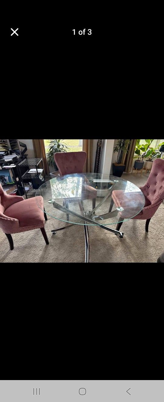 Round Dining Glass Table