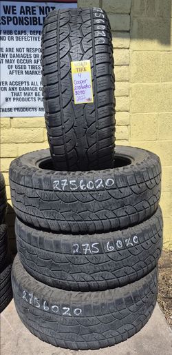 💥4 USED COOPER TIRES 275/60/20