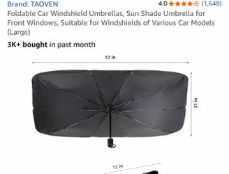 Foldable Car Windshield Sun Shade Umbrella – Large – Like New