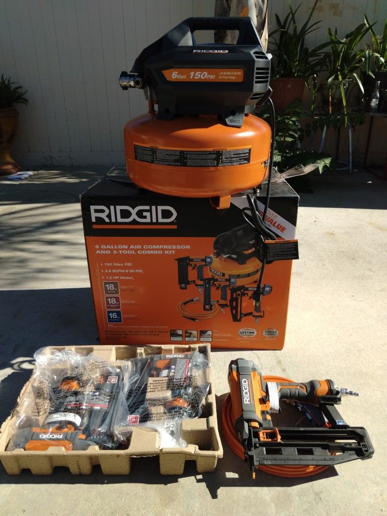 RIDGID 6 GALLON 3 Tool Air Compressor 