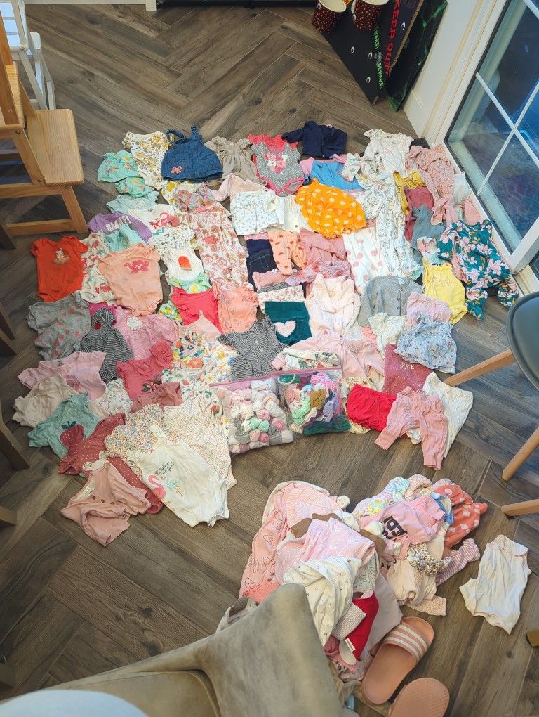 80+ Piece Baby Girls 3-6 Mo Clothes Bundle