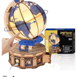 3D Globe Wooden Puzzle Light Up