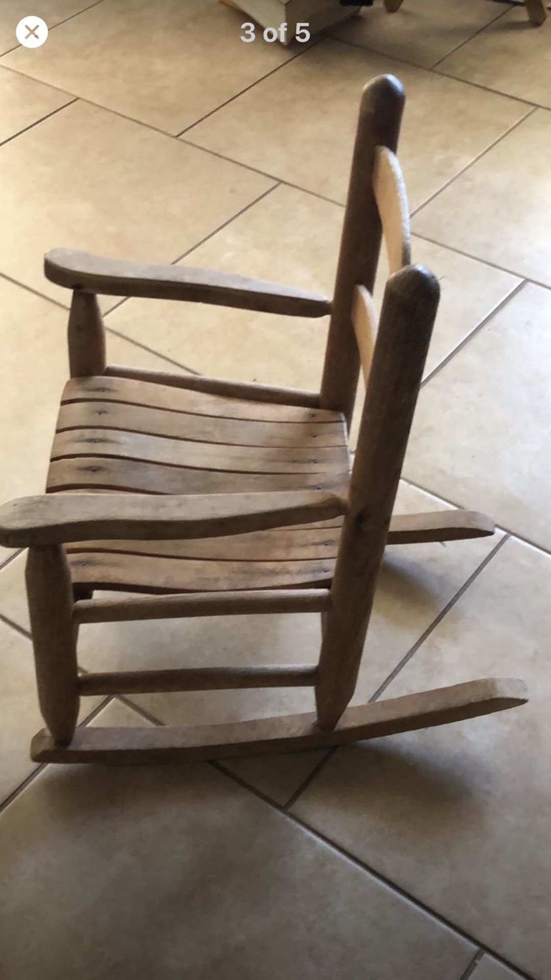 Antique solid wood child rocking chair rocker