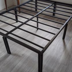 Platform Bed Frame FULL size, (Steel, Black) With Steel Slat Support, 18" leg height.