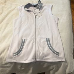Footjoy Vest White With Grey Womens Medium