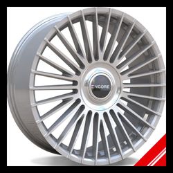 Brand New WENC1092703
ENCORE 22X8.5 5X100/114.3 ET38 CB73.1 MACHINED FACE / SILVER / FLOATING CAP Wheels
