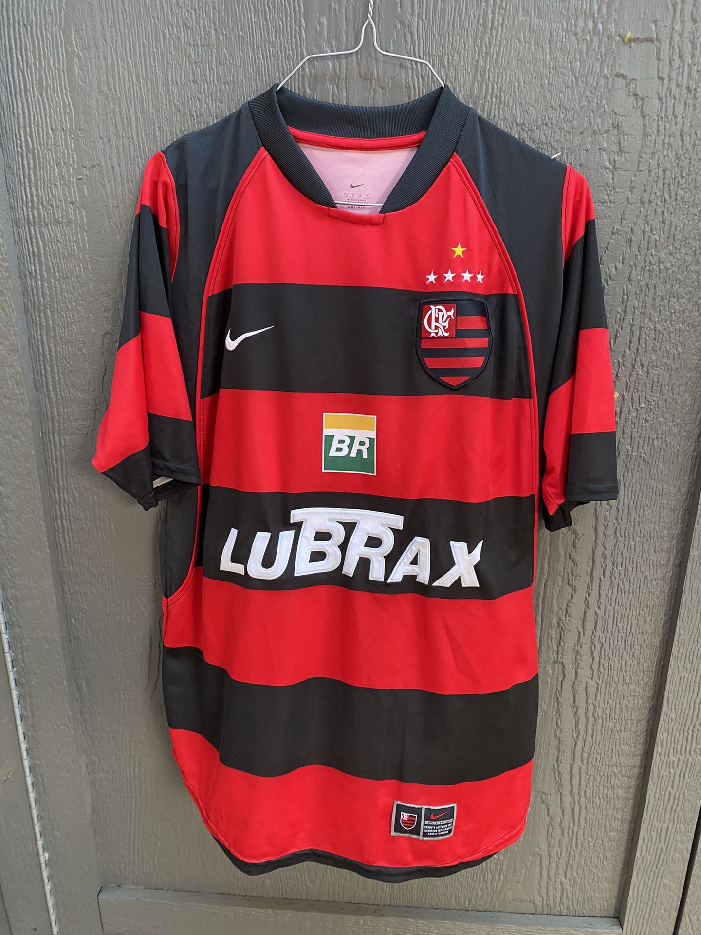 Nike Lubrax Flamengo Soccer Jersey Size Small Petrobras #10 Brazil Red Black