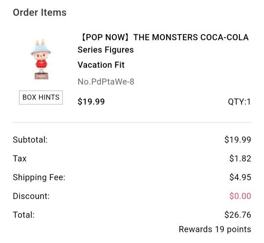 The Monsters COCA-COLA Series figures Vacation Fit NEW