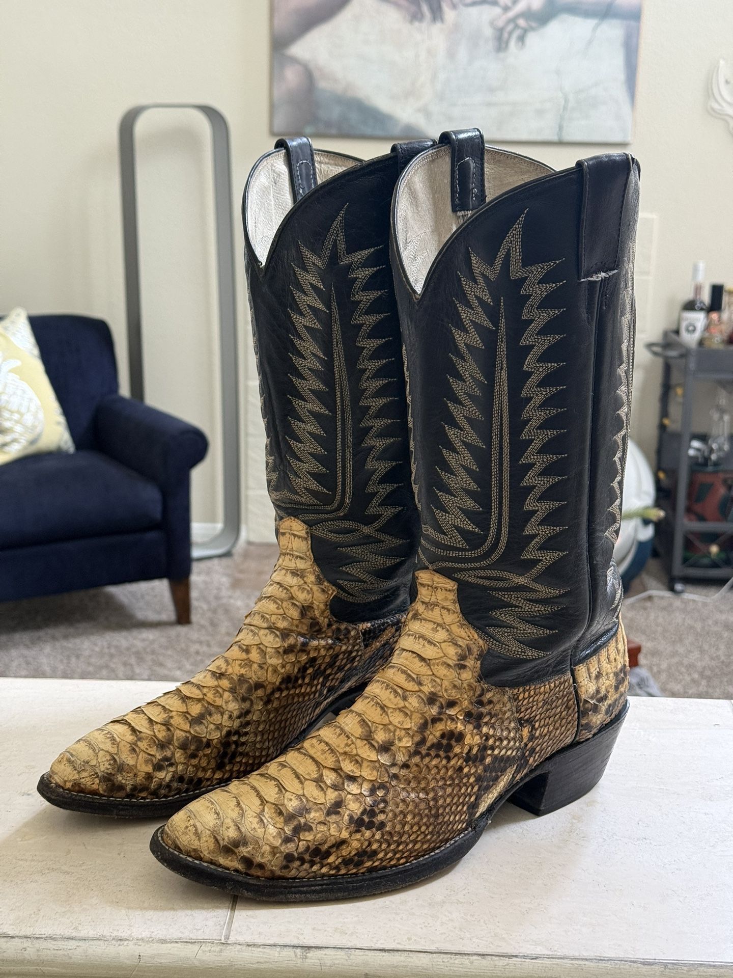 Cowtown Cowboy Boots | Black Leather Shaft | Men’s 10 D | MADE IN USA 🇺🇸