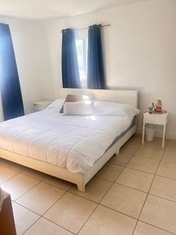 White king bed frame