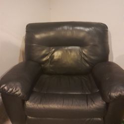 Oversized Reclining Black Chair