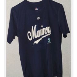 Majestic Child Size XL 18 Short Sleeve Shirt Seattle Mariners Baseball,Polyester