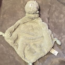 Green KellyToy Dinosaur Triceratops Lovey Plush Blanket Rattle Knot Polka Dots