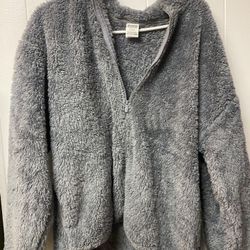 PINK Grey Fur Coat 