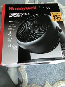 BRAND NEW HONEYWELL FAN TURBOFORCE POWER PLUS 3 SPEEDS 30FT AIR CIRCULATOR 7 IN BLADE WALL MOUNTABLE  TABLE TOP NIGHT BLACK OFFICE DESK STAND QUIET 